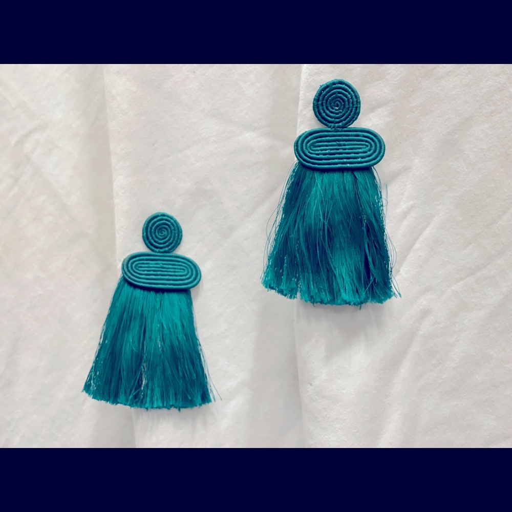 Handmade earrings from Rwanda - green. - Picture 2 of 5